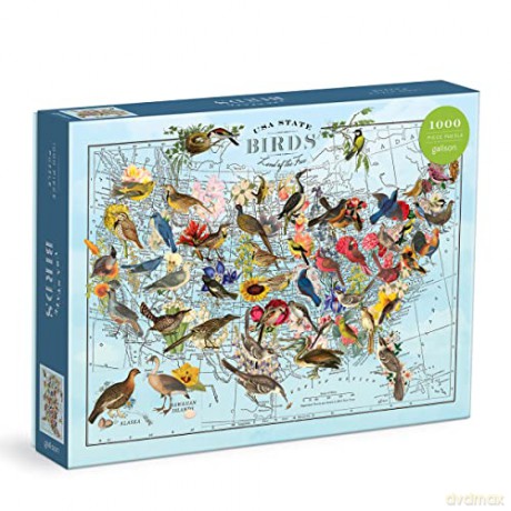 Galison 9780735372979 Wendy Gold State Birds 1000 Piece Puzzle - Galison [PUZZLE]