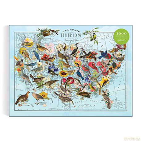 Galison 9780735372979 Wendy Gold State Birds 1000 Piece Puzzle - Galison [PUZZLE]