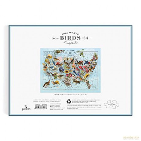 Galison 9780735372979 Wendy Gold State Birds 1000 Piece Puzzle - Galison [PUZZLE]