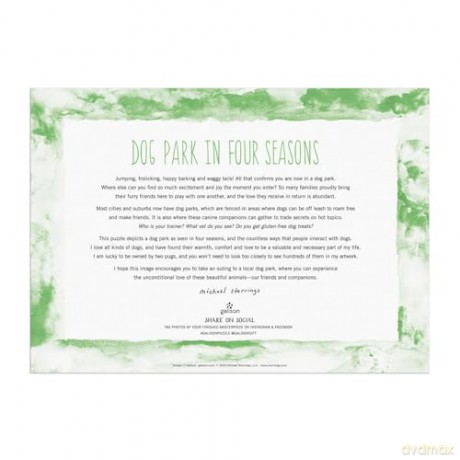 Galison 9780735373105 Michael Storrings Dog Park in Four Seasons Wooden Jigsaw Puzzle, Multicoloured, 250 Pieces - Galison [PUZZLE]