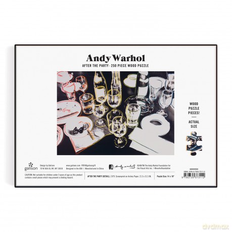 Galison 9780735373112 Andy Warhol After The Party Wooden Jigsaw Puzzle, Multicoloured, 250 Pieces - Galison [PUZZLE]