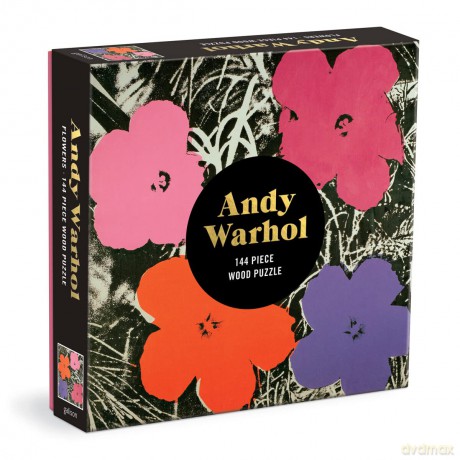 Galison 9780735373143 Andy Warhol Flowers Wooden Jigsaw Puzzle, Multicoloured, 144 Pieces - Galison [PUZZLE]
