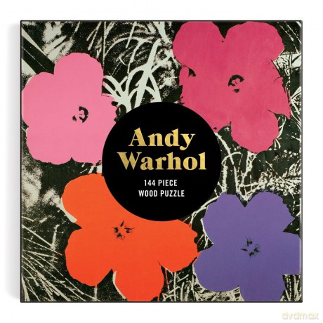 Galison 9780735373143 Andy Warhol Flowers Wooden Jigsaw Puzzle, Multicoloured, 144 Pieces - Galison [PUZZLE]
