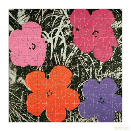 Galison 9780735373143 Andy Warhol Flowers Wooden Jigsaw Puzzle, Multicoloured, 144 Pieces - Galison [PUZZLE]