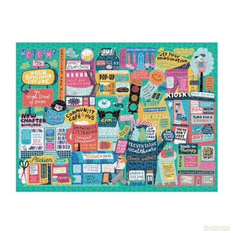 Galison 9780735373273 The High Street of Hope Jigsaw Puzzle, Multicoloured, 1000 Pieces - Galison [PUZZLE]