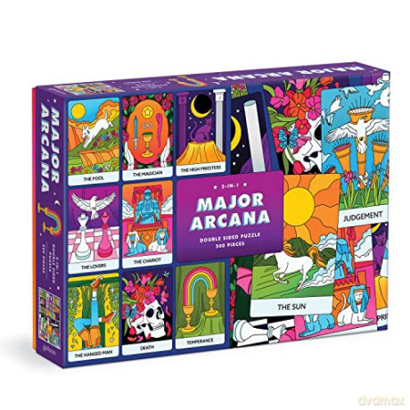 Galison 9780735373297 Major Arcana Double-Sided Jigsaw Puzzle, Multicoloured, 500 Pieces - Galison [PUZZLE]
