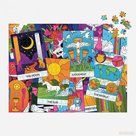 Galison 9780735373297 Major Arcana Double-Sided Jigsaw Puzzle, Multicoloured, 500 Pieces - Galison [PUZZLE]