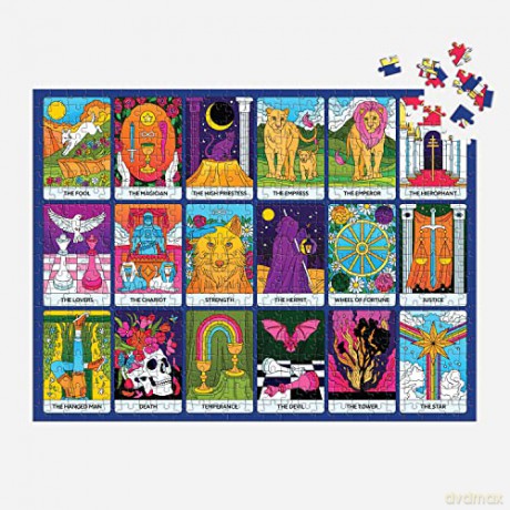 Galison 9780735373297 Major Arcana Double-Sided Jigsaw Puzzle, Multicoloured, 500 Pieces - Galison [PUZZLE]