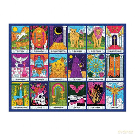 Galison 9780735373297 Major Arcana Double-Sided Jigsaw Puzzle, Multicoloured, 500 Pieces - Galison [PUZZLE]