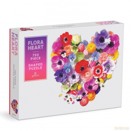 Galison 9780735373358 Flora Heart Jigsaw Puzzle, Multicoloured, 750 Pieces - Galison [PUZZLE]