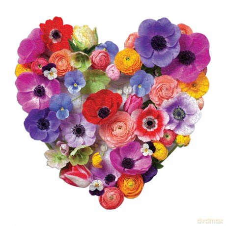 Galison 9780735373358 Flora Heart Jigsaw Puzzle, Multicoloured, 750 Pieces - Galison [PUZZLE]