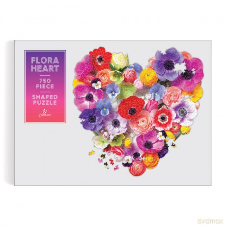 Galison 9780735373358 Flora Heart Jigsaw Puzzle, Multicoloured, 750 Pieces - Galison [PUZZLE]