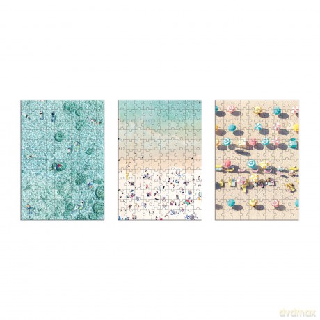Galison 9780735373716 Gray Malin The Beachside Jigsaw Puzzle 3-in-1 Set, Multicoloured, 360 Pieces - Galison [PUZZLE]