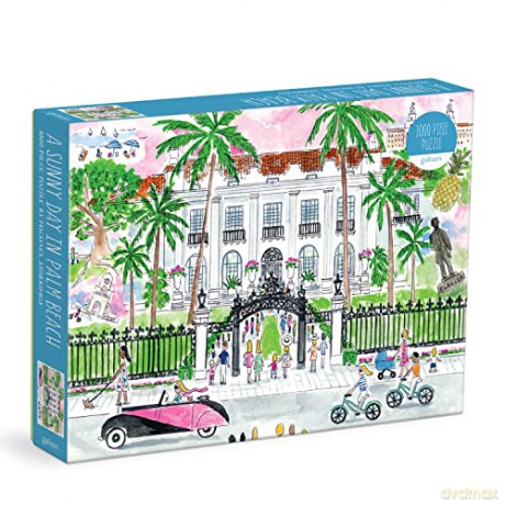 Galison 9780735373952 Michael Storrings A Sunny Day in Palm Beach 1000 Piece Puzzle - Galison [PUZZLE]