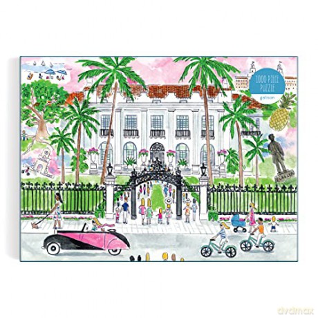 Galison 9780735373952 Michael Storrings A Sunny Day in Palm Beach 1000 Piece Puzzle - Galison [PUZZLE]