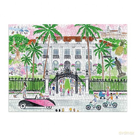 Galison 9780735373952 Michael Storrings A Sunny Day in Palm Beach 1000 Piece Puzzle - Galison [PUZZLE]