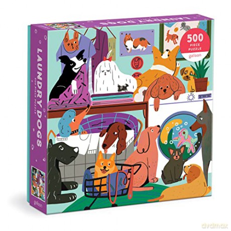 Galison 9780735374874 Laundry Dogs Jigsaw Puzzle, Multicoloured, 500 Pieces - Galison [PUZZLE]