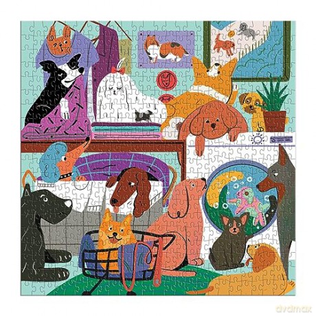 Galison 9780735374874 Laundry Dogs Jigsaw Puzzle, Multicoloured, 500 Pieces - Galison [PUZZLE]