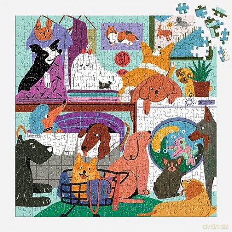 Galison 9780735374874 Laundry Dogs Jigsaw Puzzle, Multicoloured, 500 Pieces - Galison [PUZZLE]