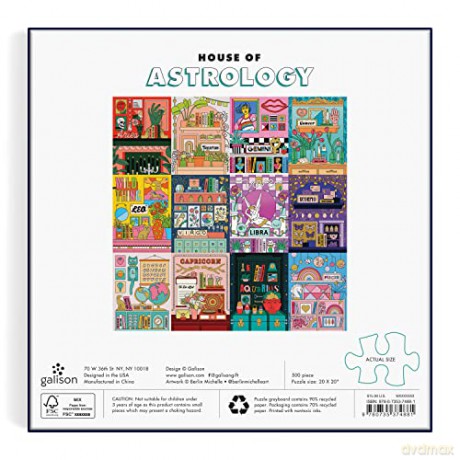 Galison 9780735374881 House of Astrology Jigsaw Puzzle, Multicoloured, 500 Pieces - Galison [PUZZLE]