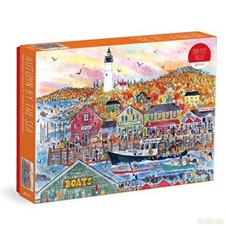 Galison 9780735374928 Michael Storrings Autumn By the Sea Jigsaw Puzzle, Multicoloured, 1000 Pieces - Galison [PUZZLE]