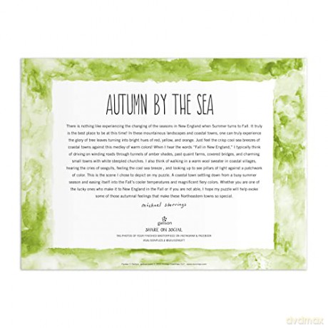 Galison 9780735374928 Michael Storrings Autumn By the Sea Jigsaw Puzzle, Multicoloured, 1000 Pieces - Galison [PUZZLE]