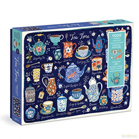 Galison 9780735374935 Tea Time Jigsaw Puzzle, Multicoloured, 1000 Pieces - Galison [PUZZLE]