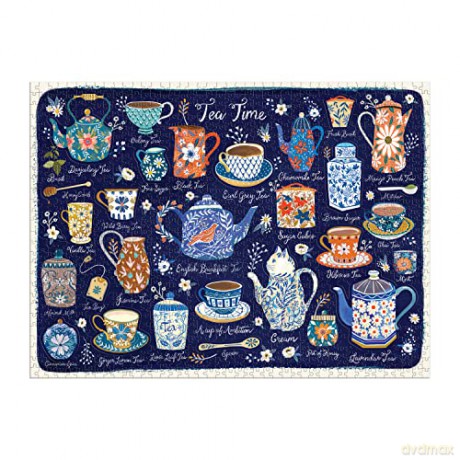 Galison 9780735374935 Tea Time Jigsaw Puzzle, Multicoloured, 1000 Pieces - Galison [PUZZLE]