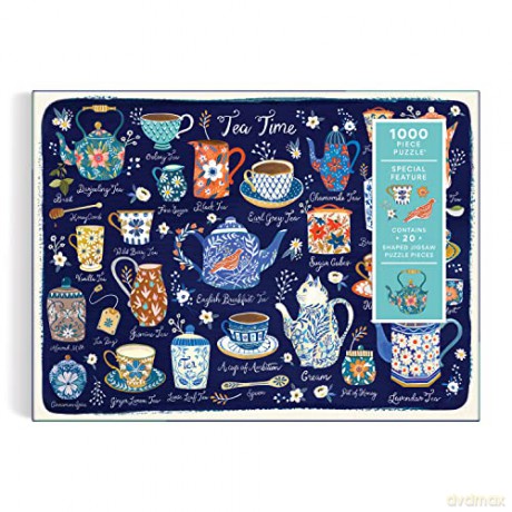 Galison 9780735374935 Tea Time Jigsaw Puzzle, Multicoloured, 1000 Pieces - Galison [PUZZLE]