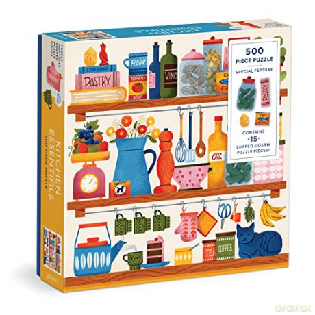 Galison 9780735374966 Kitchen Essentials Jigsaw Puzzle, Multicoloured, 500 Pieces - Galison [PUZZLE]