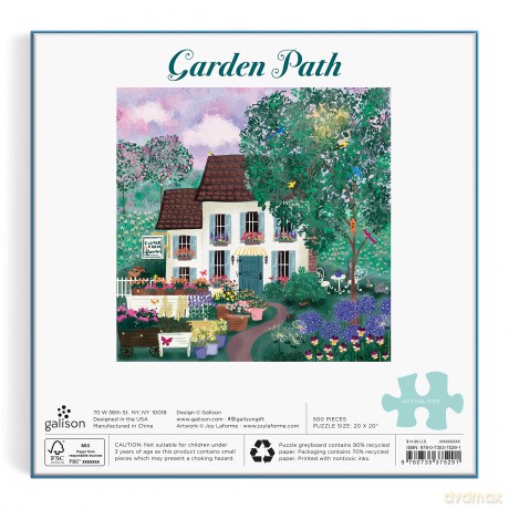 Galison 9780735375291 Garden Path Jigsaw Puzzle, Multicoloured, 500 Pieces - Galison [PUZZLE]