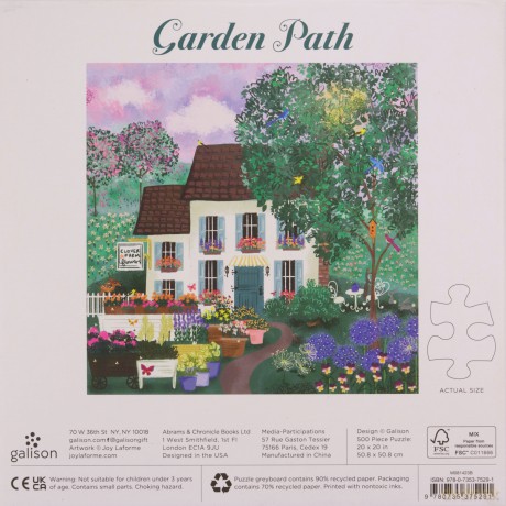 Galison 9780735375291 Garden Path Jigsaw Puzzle, Multicoloured, 500 Pieces - Galison [PUZZLE]