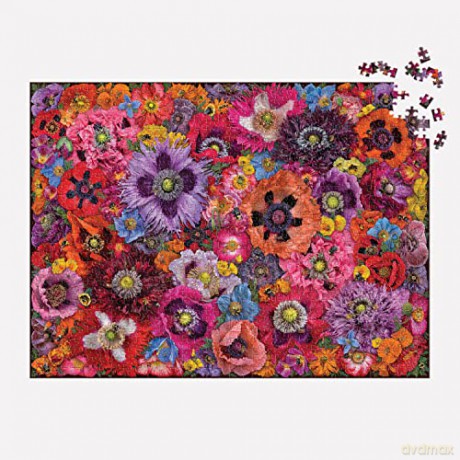 Galison 9780735375550 Bees in the Poppies Jigsaw Puzzle, Multicoloured, 1000 Pieces - Galison [PUZZLE]