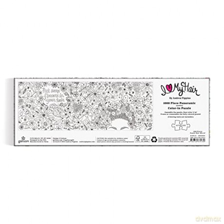 Galison 9780735375789 Andrea Pippins Flowers In Your Hair Colour-in Jigsaw Puzzle, Multicoloured, 1000 Pieces - Galison [PUZZLE]