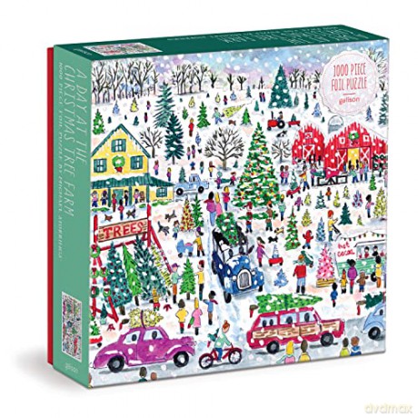 Galison 9780735375840 Michael Storrings Christmas Tree Farm Jigsaw Puzzle, Multicoloured, 1000 Pieces - Galison [PUZZLE]