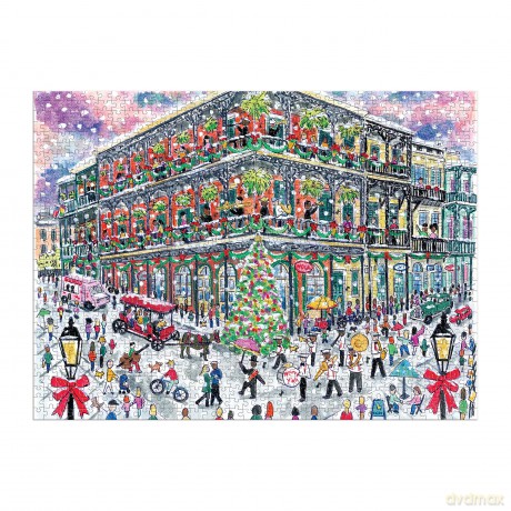 Galison 9780735375857 Michael Storrings Christmas in New Orleans Jigsaw Puzzle, Multicoloured, 1000 Pieces - Galison [PUZZLE]