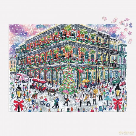 Galison 9780735375857 Michael Storrings Christmas in New Orleans Jigsaw Puzzle, Multicoloured, 1000 Pieces - Galison [PUZZLE]