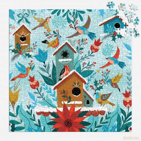 Galison 9780735376045 Winter Perch Jigsaw Puzzle, Multicoloured, 500 Pieces - Galison [PUZZLE]