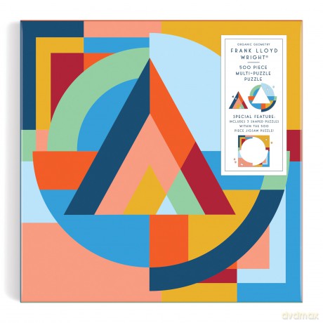 Galison 9780735376076 Frank Lloyd Wright Organic Geometry Jigsaw Puzzle, Multicoloured - Galison [PUZZLE]