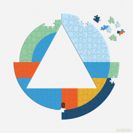 Galison 9780735376076 Frank Lloyd Wright Organic Geometry Jigsaw Puzzle, Multicoloured - Galison [PUZZLE]