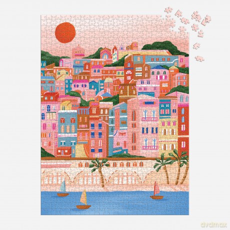 Galison 9780735376120 Colours Of The French Riviera Jigsaw Puzzle, Multicoloured, 1000 Pieces - Galison [PUZZLE]