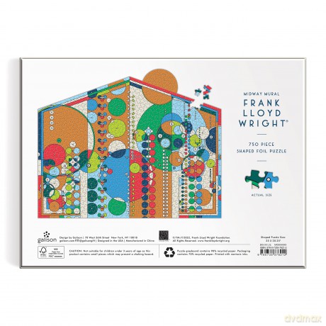 Galison 9780735376212 Frank Lloyd Wright Midway Mural Jigsaw Puzzle, Multicolored, One Size - Galison [PUZZLE]