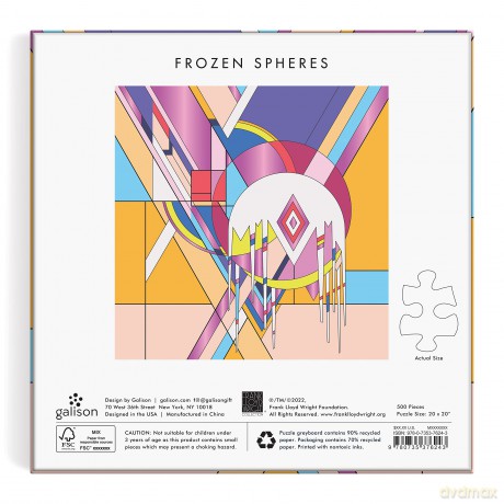 Galison 9780735376243 Frank Lloyd Wright Frozen Spheres Jigsaw Puzzle, Multicoloured - Galison [PUZZLE]