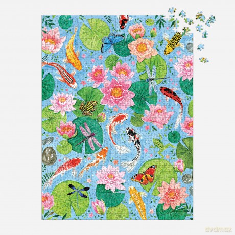 Galison 9780735376489 By The Koi Pond Jigsaw Puzzle, Multicoloured - Galison [PUZZLE]