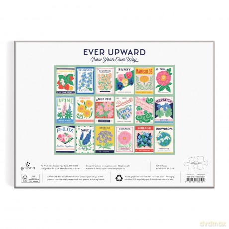 Galison 9780735376564 Ever Upward Grow Your Own Way Jigsaw Puzzle, Multicoloured, 1000 Pieces - Galison [PUZZLE]