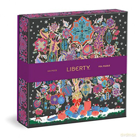 Galison 9780735376847 Liberty Christmas Tree of Life 500 Piece Foil Puzzle, Multicoloured - Liberty of London Ltd [PUZZLE]