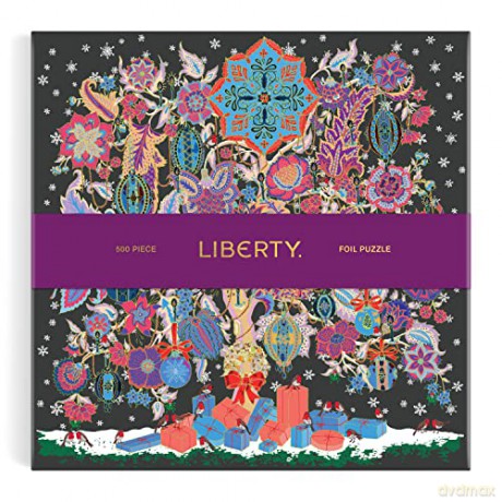 Galison 9780735376847 Liberty Christmas Tree of Life 500 Piece Foil Puzzle, Multicoloured - Liberty of London Ltd [PUZZLE]