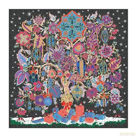 Galison 9780735376847 Liberty Christmas Tree of Life 500 Piece Foil Puzzle, Multicoloured - Liberty of London Ltd [PUZZLE]