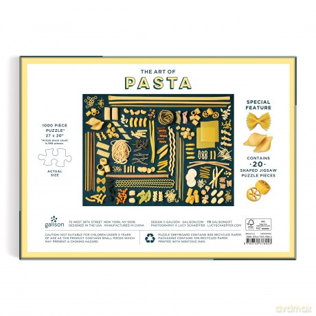 Galison 9780735376953 The Art of Pasta Jigsaw Puzzle, Multicoloured - Galison [PUZZLE]