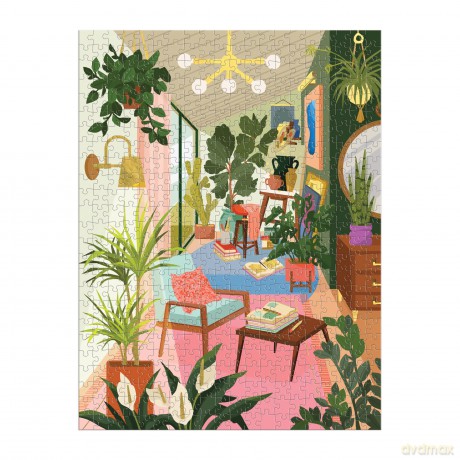 Galison 9780735377950 Lighting 101: Houseplants Jigsaw Puzzle, Multicoloured, 500 Pieces - Galison [PUZZLE]